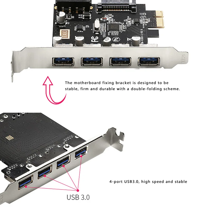 Maikou Dual power PCI-E к USB3.0 карта расширения высокоскоростной Рабочий стол USB3.0 карта расширения