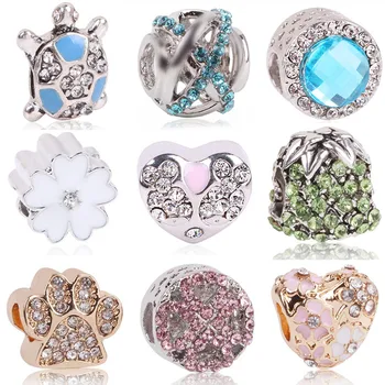 

Ranqin 2020 New European Silver Color Bead Charm Wing Beads Fit Pandora Women Bracelets & Bangles Gift