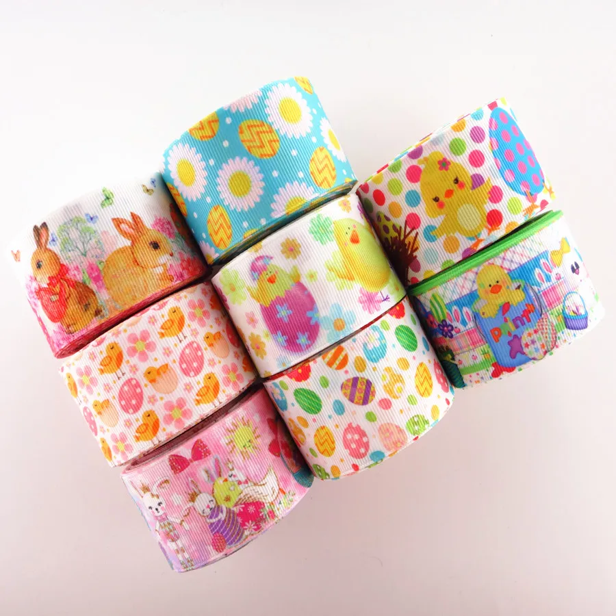 

1-1/2" 38mm Easter Day Printed Grosgrain Ribbons DIY Hairbows Handmade Festival Party Decor Materials MD190120