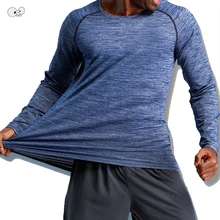 Мужская футболка для бега катионный тканевый спортивный костюм для бодибилдинга с длинным рукавом Быстросохнущий тренажерный зал Кроссфит фитнес-рубашка спортивные топы