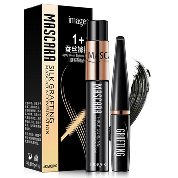 

IMAGES 2Pcs=1Pcs Natural Silk Grafting Black Makeup Mascara +1Pcs Waterproof Long Curling And Thick Eyelashes Extension Mascara