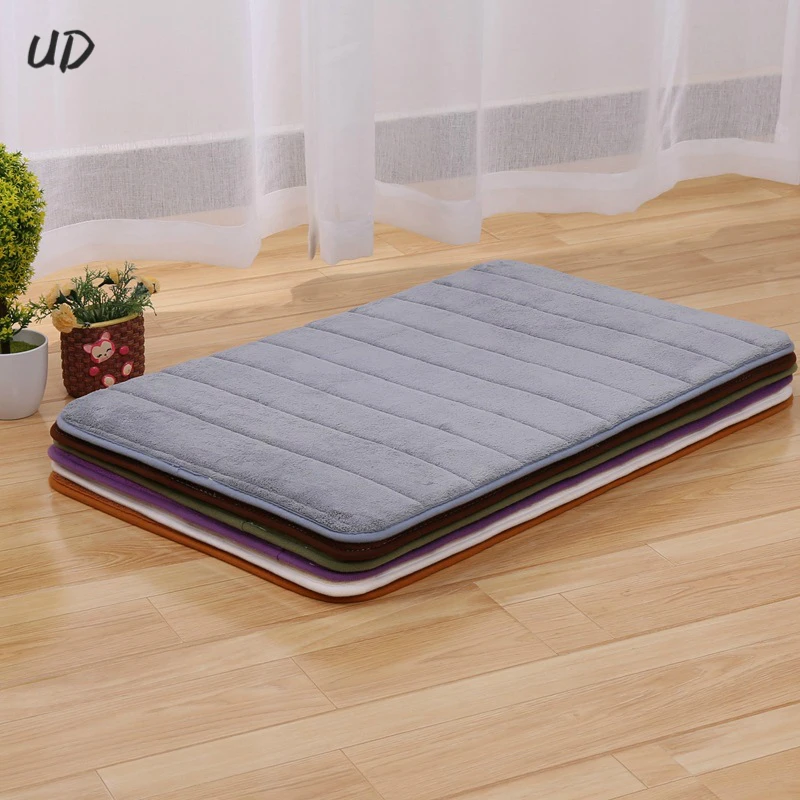 Solid Striped Bathroom Accessories Coral Velvet Fabric Memory Foam