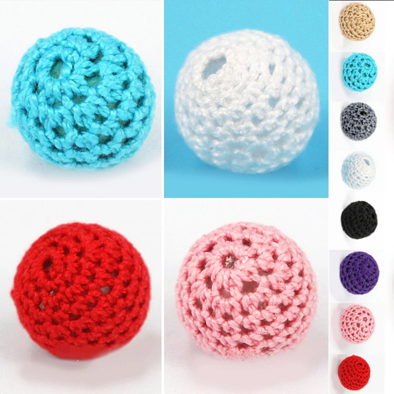 

10pcs/lot Crochet Wood Beads Handmade Knitted Accessory Garment Beads Home DIY Decoration Approx 20mm