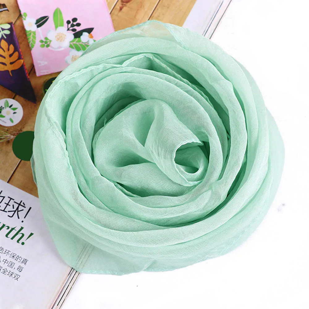 mint green Однотонный женский шарф, искусственный шелк, квадратный шейный платок, шарфы для мужчин, бандана, хип-хоп платок, кольца для женщин, Bufanda Mujer, для мальчиков и девочек, подарок - Цвет: mint green