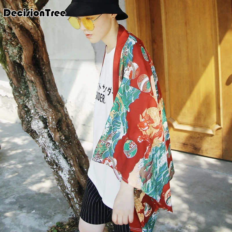 2019 summer japan style kimono men 100% cotton&linen loose mens jackets plus sleeve open stitch casual coat male windbreaker