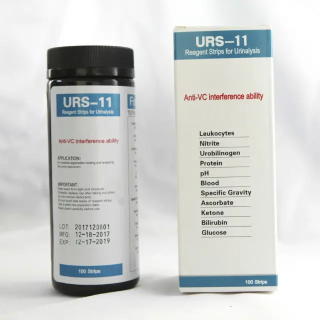 URS 11 полоски лейкоциты нитрит urobilinogen белок pH кровь удельный вес ascorbate (VC) кетон