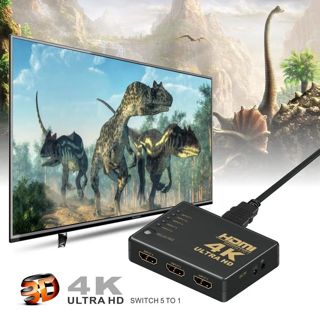 4K HDMI сплиттер Full HD 1080p видео HDMI коммутатор 1X2 1X3 двойной дисплей для HDTV DVD PS3 Xbox