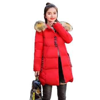 

2018 New Fur Collar Women Winter Jacket Female Cotton Down Parkas Hooded Coat Ladies Slim Thicken Abrigos Mujer Invierno F730