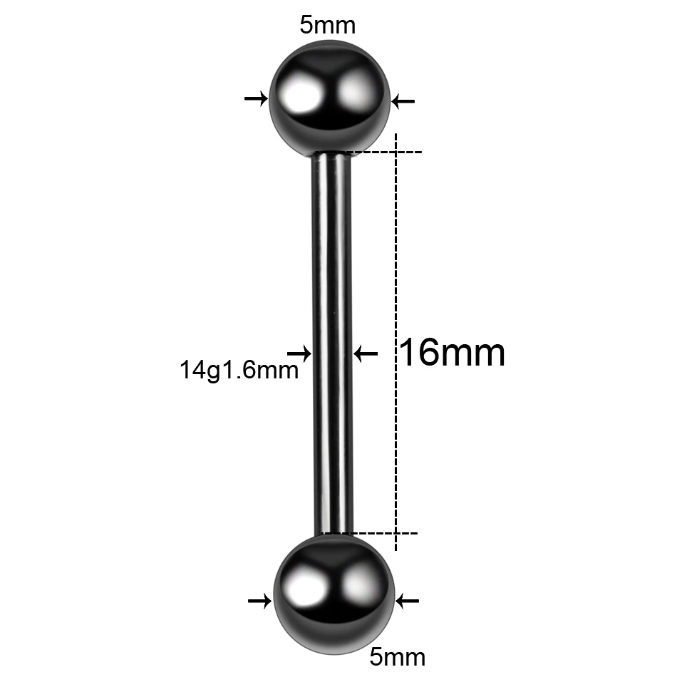 1 шт. G23 титановые Длинные Промышленные пирсинг штанги кольцо 14 г язык кольцо для соска бар серьги-спирали Tragus Пирсинг ювелирные изделия для тела