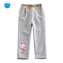 JUXINSU/хлопковые брюки для отдыха для девочек; штаны для малышей с милым кроликом для девочек; От 2 до 7 лет для детей