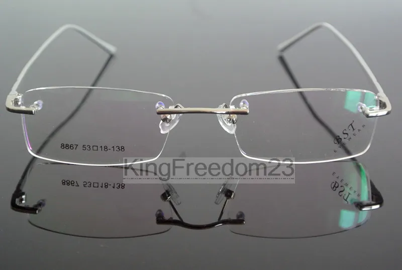Очки без оправы памяти Титановые очки кадров очки Оптические Rx в состоянии
