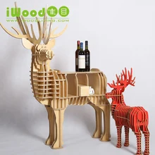 Nordic Elk wood shelving creative home decor European ornaments Home Decoration deer simulation wooden crafts free shipping