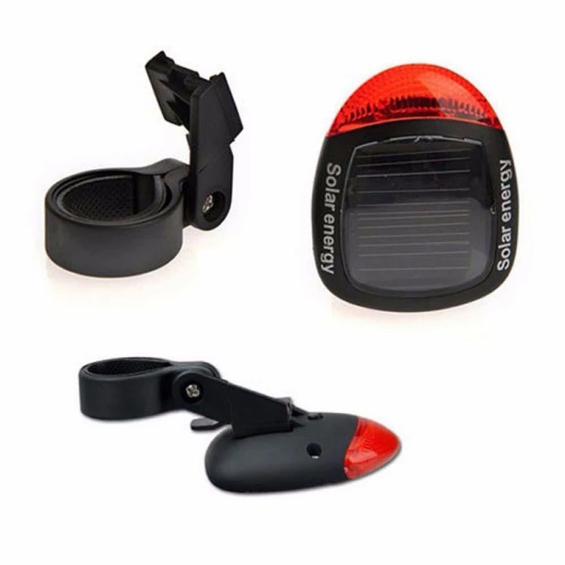 Discount 2019 Bicycle Solar Energy LED Tail Light Night Safety Cycling Rear Lamp With Installing Mount Bicycle Accessories 5