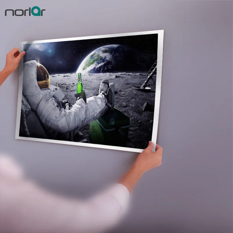 Hd Printed Wall Art Canvas Astronaut Drinking Carlsberg Beer On