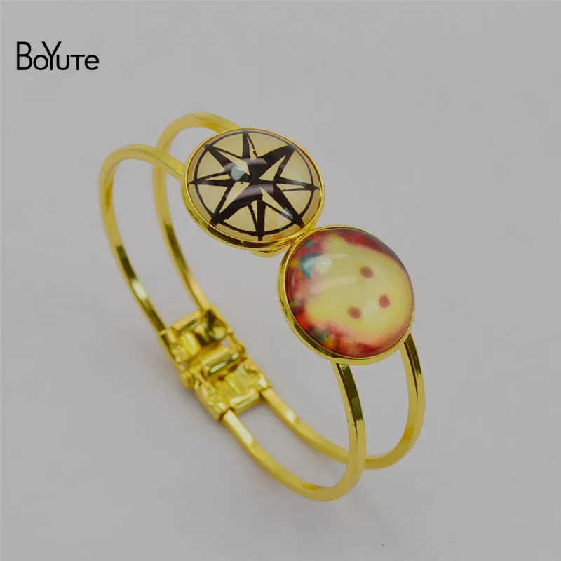 BoYuTe (5 PiecesLot) Round 20MM 25MM 30MM Cabochon Base Blank Bracelet Bangles Tray Bezel Diy Hand Made Jewelry Accessories (11)