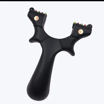 

Slingshot Hunting Resin 4 aiming point Catapult with Quickly install Flat Rubber Band Black slingshots Outdoor Shooting