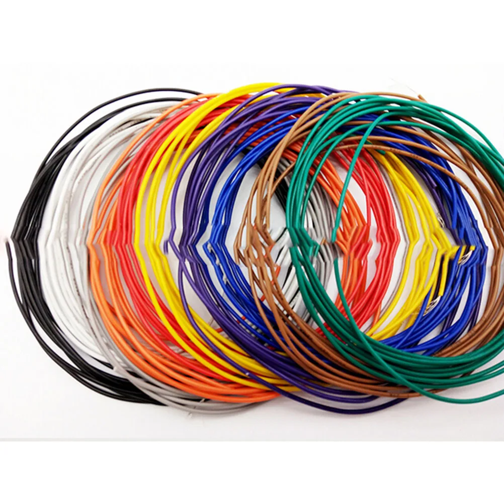 Супер гибкий 5/10 м 26AWG ПВХ изолированный провод электрический кабель светодиодный DIY подключения 10 цветов