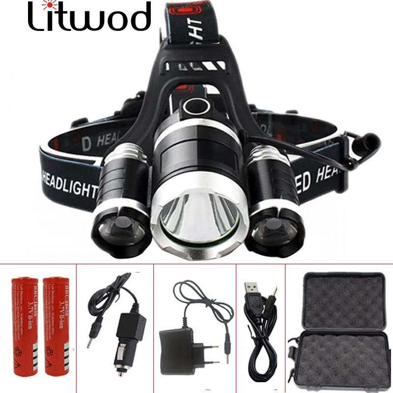 

Litwod Z20 IR Sensor rechargeable led headlamp head flashlight torch xml 3T6 head lamp waterproof light headlight 18650 battery