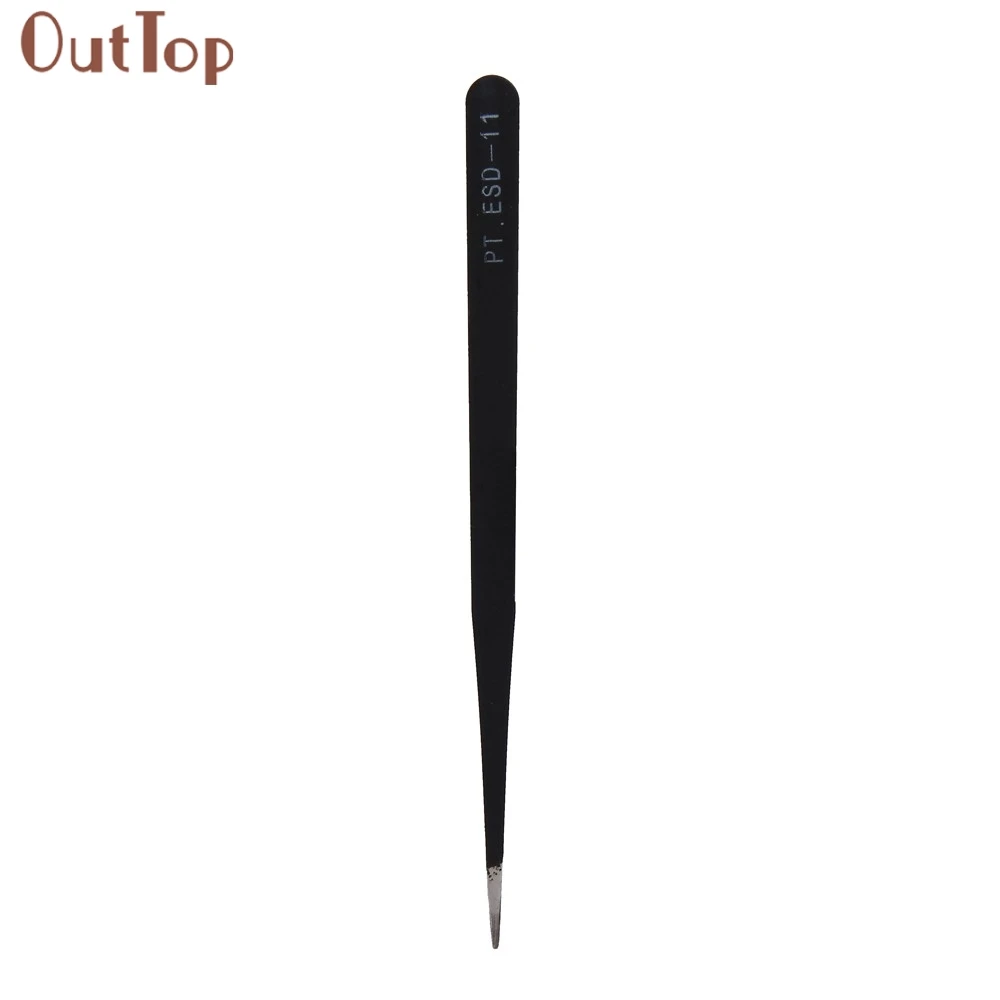 OutTop New Arrival 1pc ESD 11 Black Precision Tweezer Antistatic