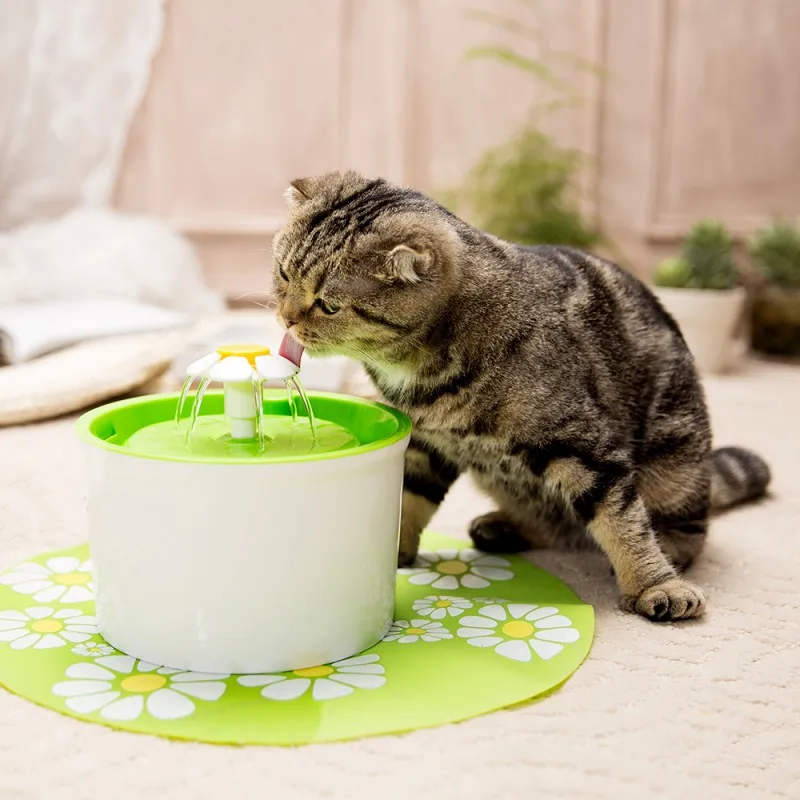 

Pet Cat Automatic Water Flower waterfall Dispenser Electric Cats Dog Bowl Drinking Water Feeder EU/US Plug Mat Filtration Pad