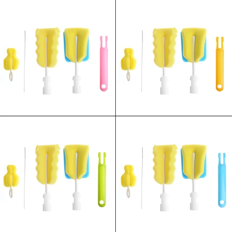 

4Pcs/set Sponge Brush Baby Bottle Cup Glass Pacifier Washing Clean Cleaner Tool