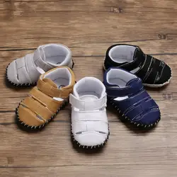 Летние дышащие Нескользящие дизайнерские сандалии для маленьких мальчиков, обувь на мягкой подошве для малышей
