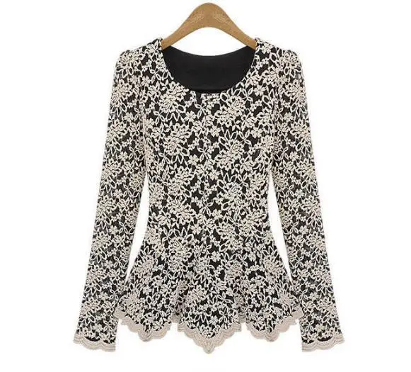new plus size women clothing Bodycon peplum flower lace