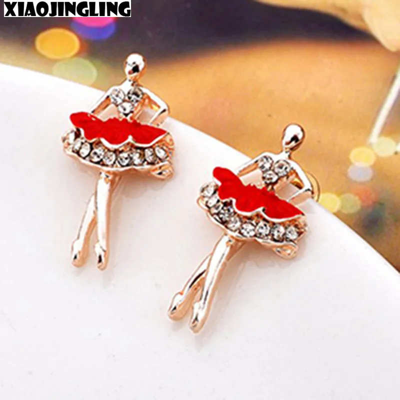 XIAOJINGLING 2017 New Arrival Luxury Acrylic Rhinestone Earrings