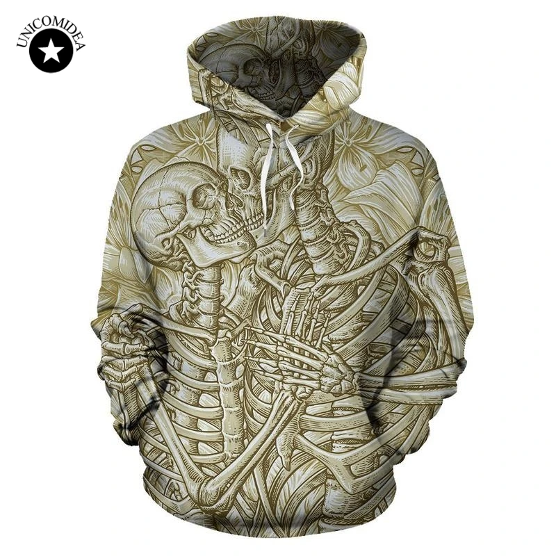 

Eur Size Male 3d Hoodies Cool Men Hip Harajuku Casual Skull Hooded Sweatshirts Men Rock Pullover Funny Tops Street Clothing
