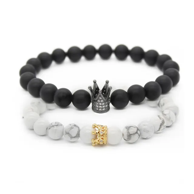 King and queen crown bracelets