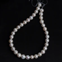 Натуральный круглый пресноводный жемчуг Белый 12-14 мм для изготовления ювелирных изделий 15 дюймов DIY ожерелье браслет