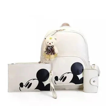 

3pcs/set Women Composite Backpack 2019 Pu Leather Mickey Backpack Teenager Girl Boy Travel Backpack School Bag Mochila Feminina
