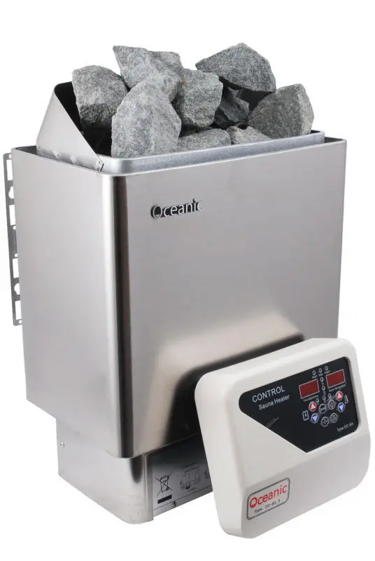stainless steel sauna heater with controls large 1