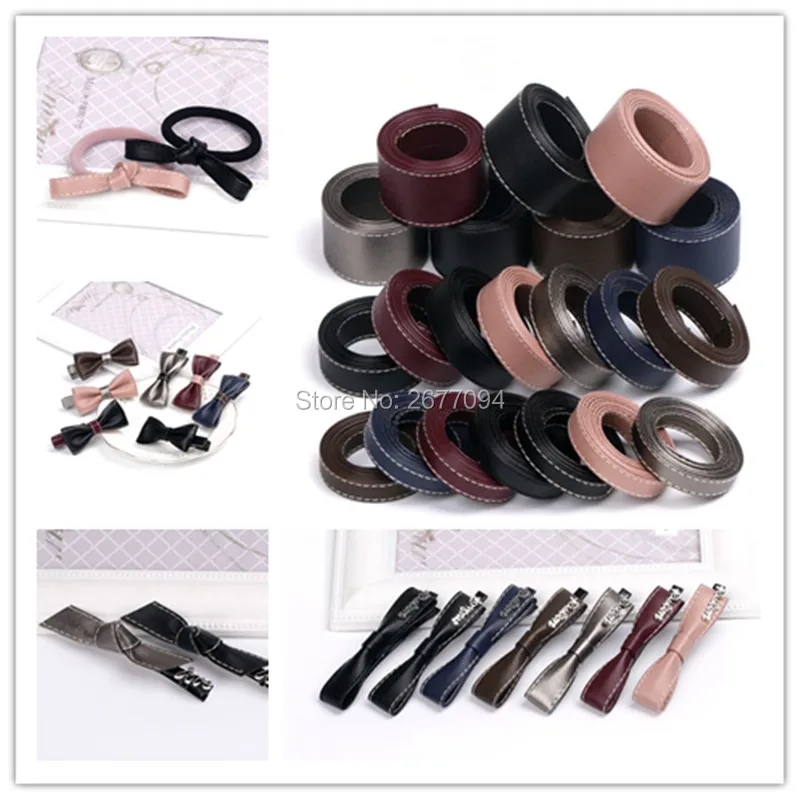 

5Meter/L 10 16mm 30mm DIY Manual Material Black Faux Leather Ribbon Trim DIY Layering Fabric PU Ribbon for Hair Accessories Bow