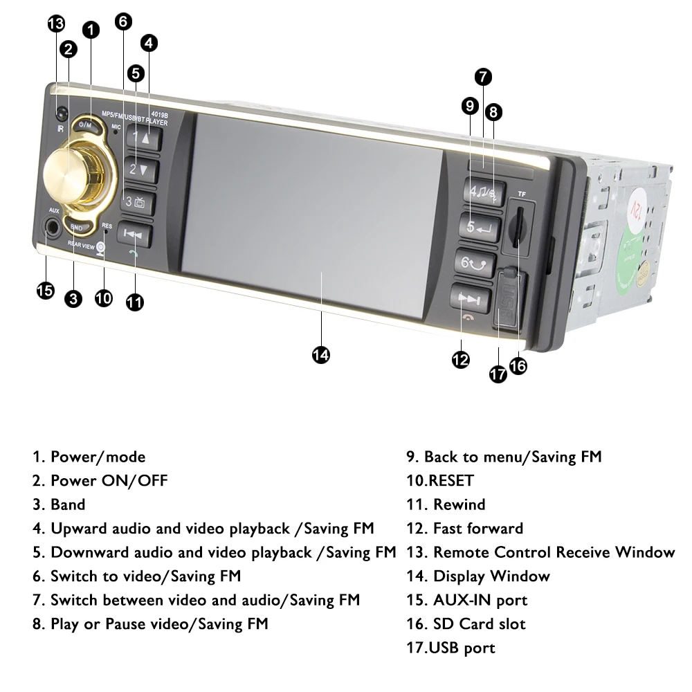 Бегемот 4 &quotTFT экран 1 Din автомобильный Радио Аудио Стерео Bluetooth MP3 USB AUX FM аудио
