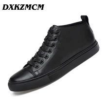 DXKZMCM Handmade Genuine Leather Men Casual Shoes, Fashion Designer Warm Casual Men Leather Flats Shoes,