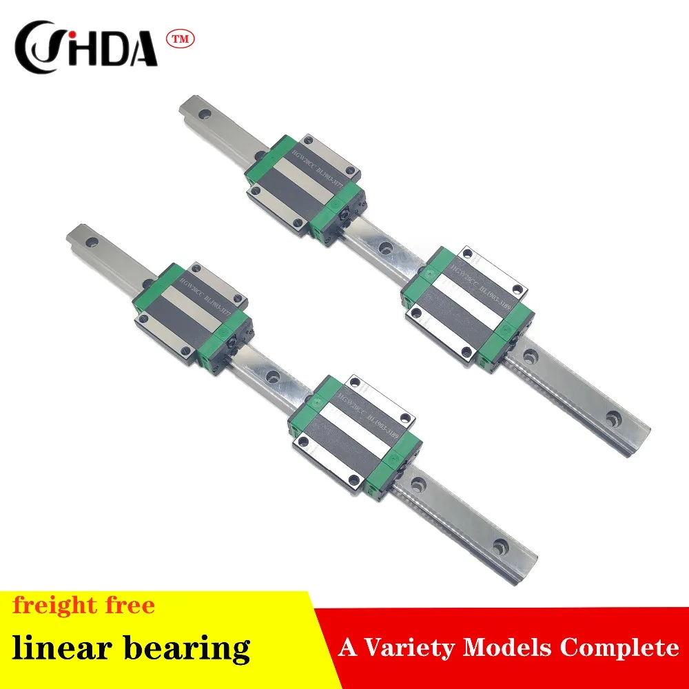 

freight free 2Pcs Linear guide HGR15 + 4Pcs The flange linear sliders HGH15 HGW15CA or HGW15HA standard CNC parts