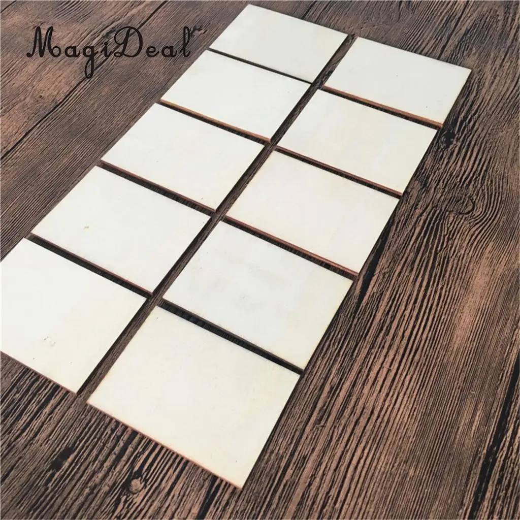 20pcs High Quality 7x4.9cm Blank Plywood Wood Business Card Wooden Name Card Unfinished Wood Plaque Shapes Sign DIY Decor Crafts