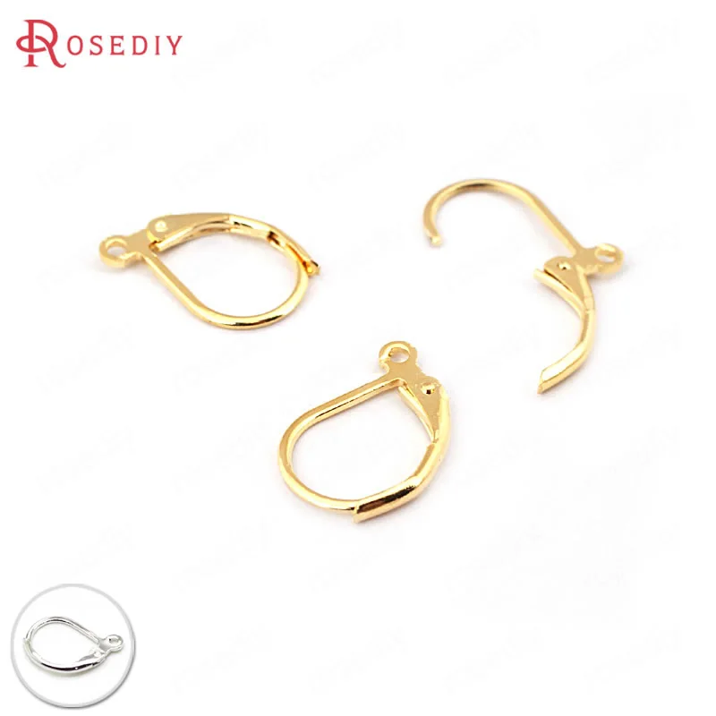 

10PCS 14*10MM 24K Gold Color Plated Brass Earring hook Water Drop Diy Jewelry Findings Earrings Accessories Wholesale
