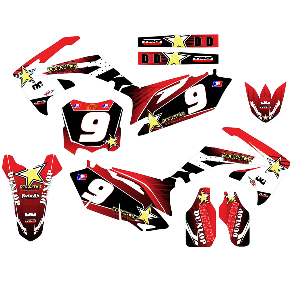 

Custom Number Plate Backgrounds Graphics Sticker & Decals Kit For CRF250 CRF 250R 2010 - 2013 CRF450R CRF450 2009 2010 2011 2012