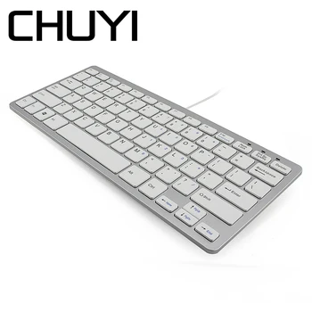 

CHUYI 78 Keys Slim Wired Mini Keyboard USB Cable Ergonomic Ultra-Thin English Computer Keypads For Macbook Laptop PC