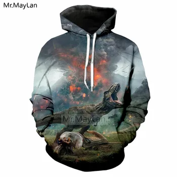 

Movie Jurassic World Fallen Kingdom 3D Print Dinosaur Jacket Men/women Hiphop Streetwear Hoodies Sweatshirt Boy Cool Clothes