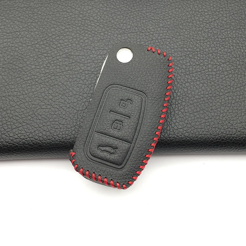 Модный стильный кожаный чехол для Ford Fiesta Focus Kuga Escape Ecosport автомобильный ключ складной чехол с 3 кнопками защитный чехол