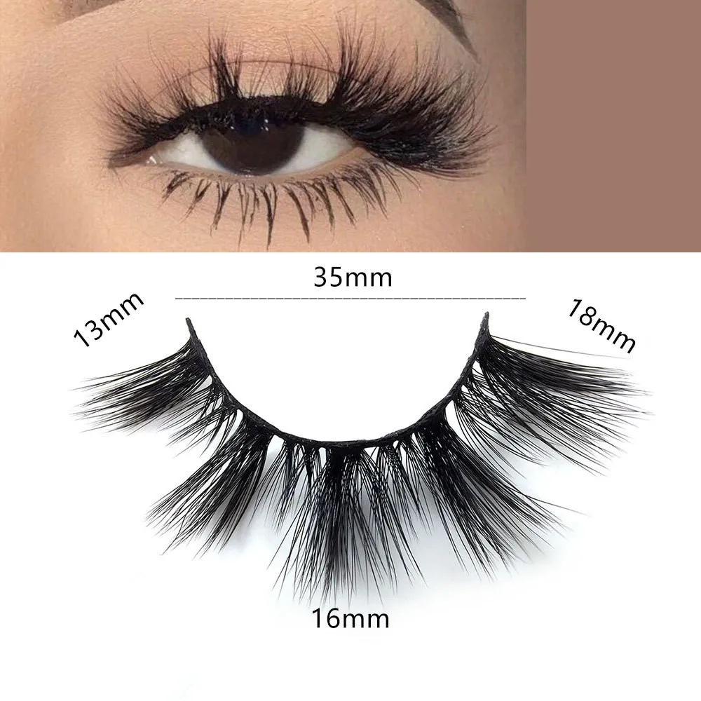 

New 16mm Eyelashes 3D Mink Lashes natural handmade lashes long soft false eyelashes High Volume Cruelty Free Mink lashes