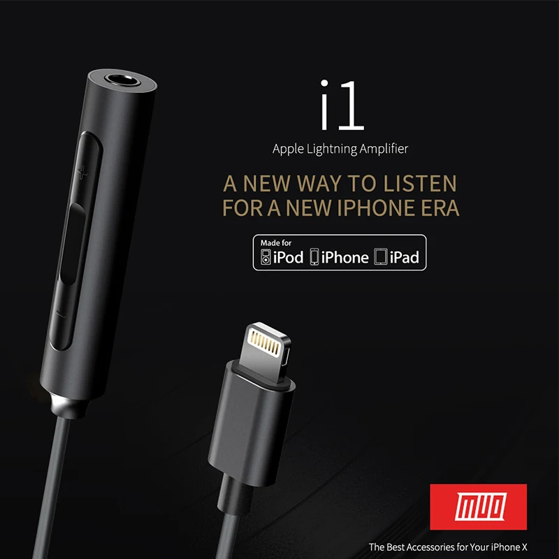 Усилитель Fiio i1 (Fi 1123) DAC с микрофоном для iPhone X / 8 штекер Lightning на 3 5 мм стерео
