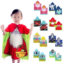 cartoon children cloak towel Microfiber printing hooded girls boys necessary swimming beach towels