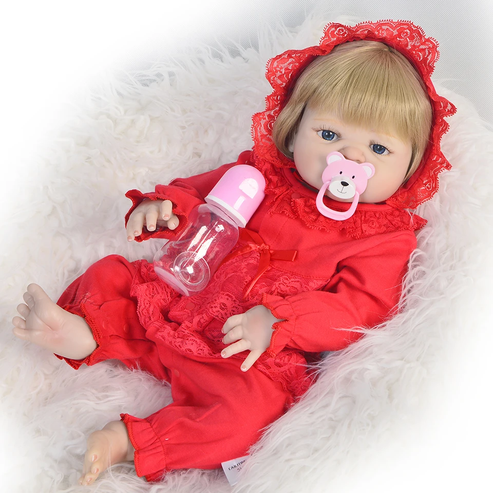 

23'' 57cm Reborn Baby Doll Waterproof Body Silicone vinyl real Fashion Baby Girl Doll For Children best Gift Kid Game DIY Toy