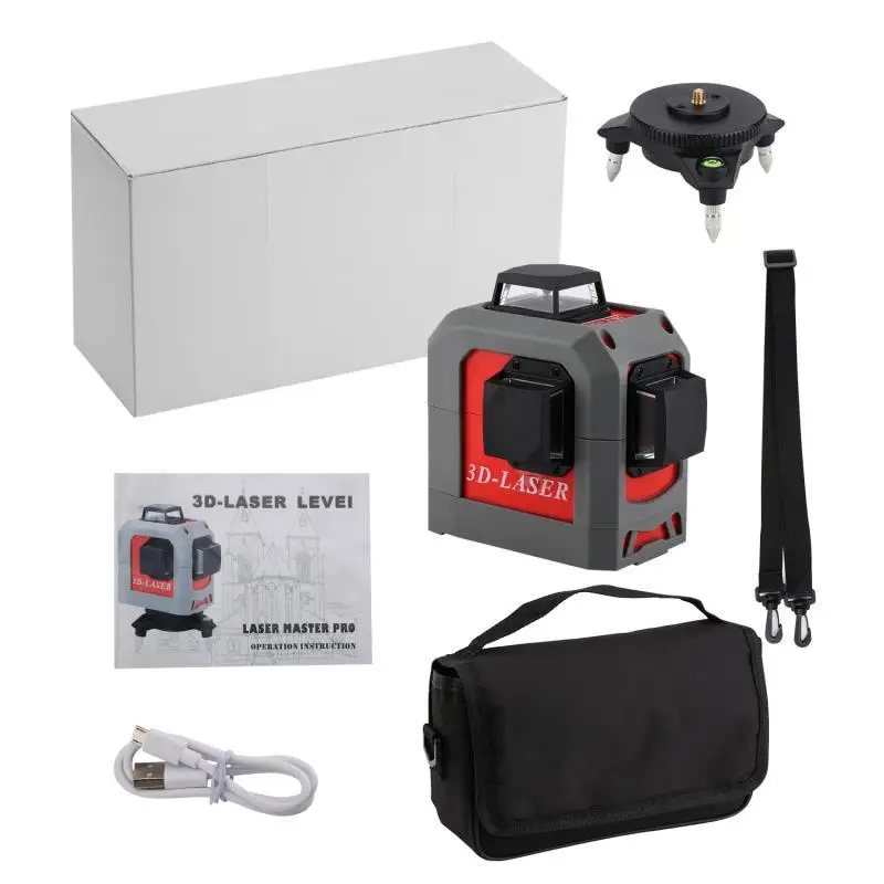 

12Lines 3D Laser Level Self-Leveling 360 Horizontal And Vertical Cross Super Powerful Red Laser Beam With Alarm