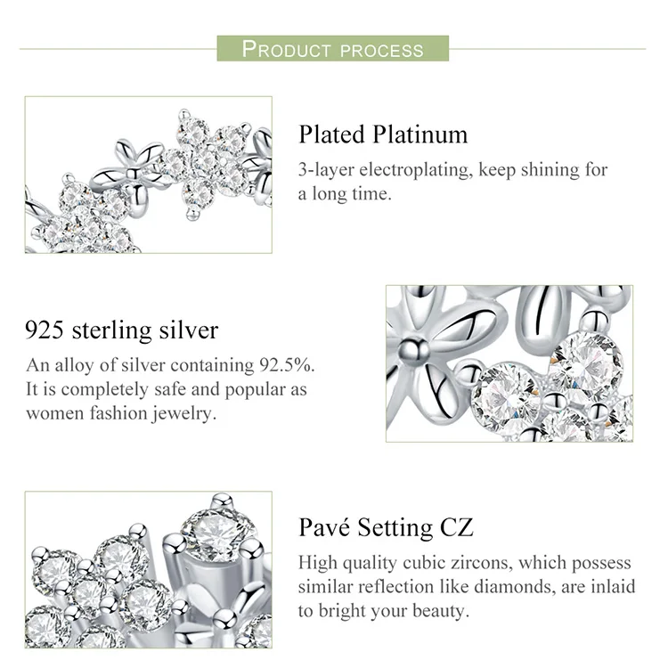 Bamoer 925 conjuntos de jóias de prata