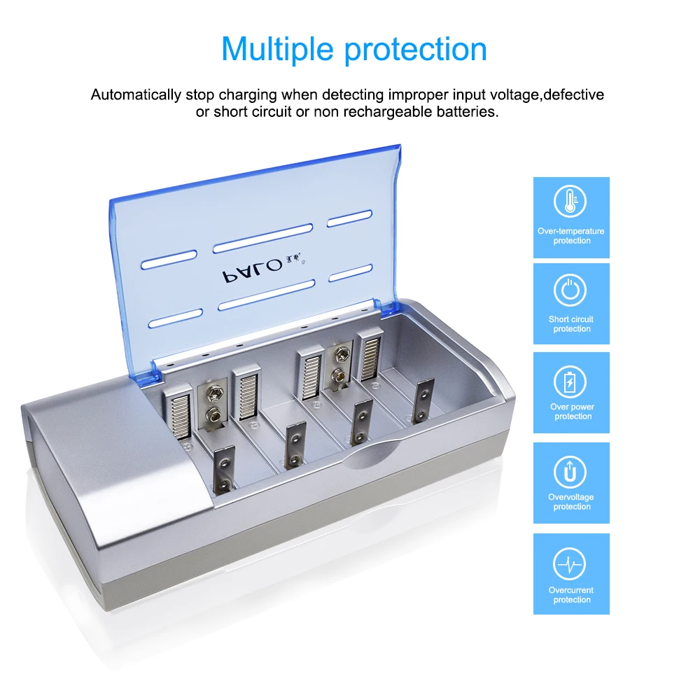 PALO Многофункциональный светодиодный индикатор зарядное устройство для Ni-MH NI-CD AA/AAA/SC/C/D/9 В Размер батареи 6F22 зарядное устройство